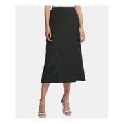 Womens Black Textured Maxi A-Line Skirt XL